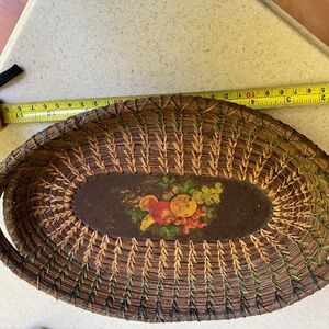 Antique hand painted basket